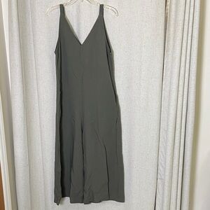 LInen Palazzo V-Neck Army Green Sleeveless jumpsuit